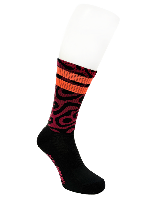 Rider Socks / Raw Collection - Red Wine Orange