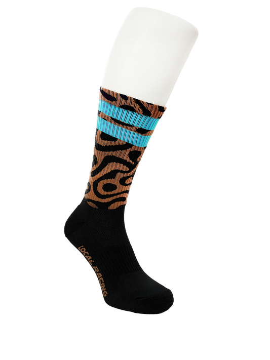 Rider Socks / Raw Collection - Brown Blue Scooby